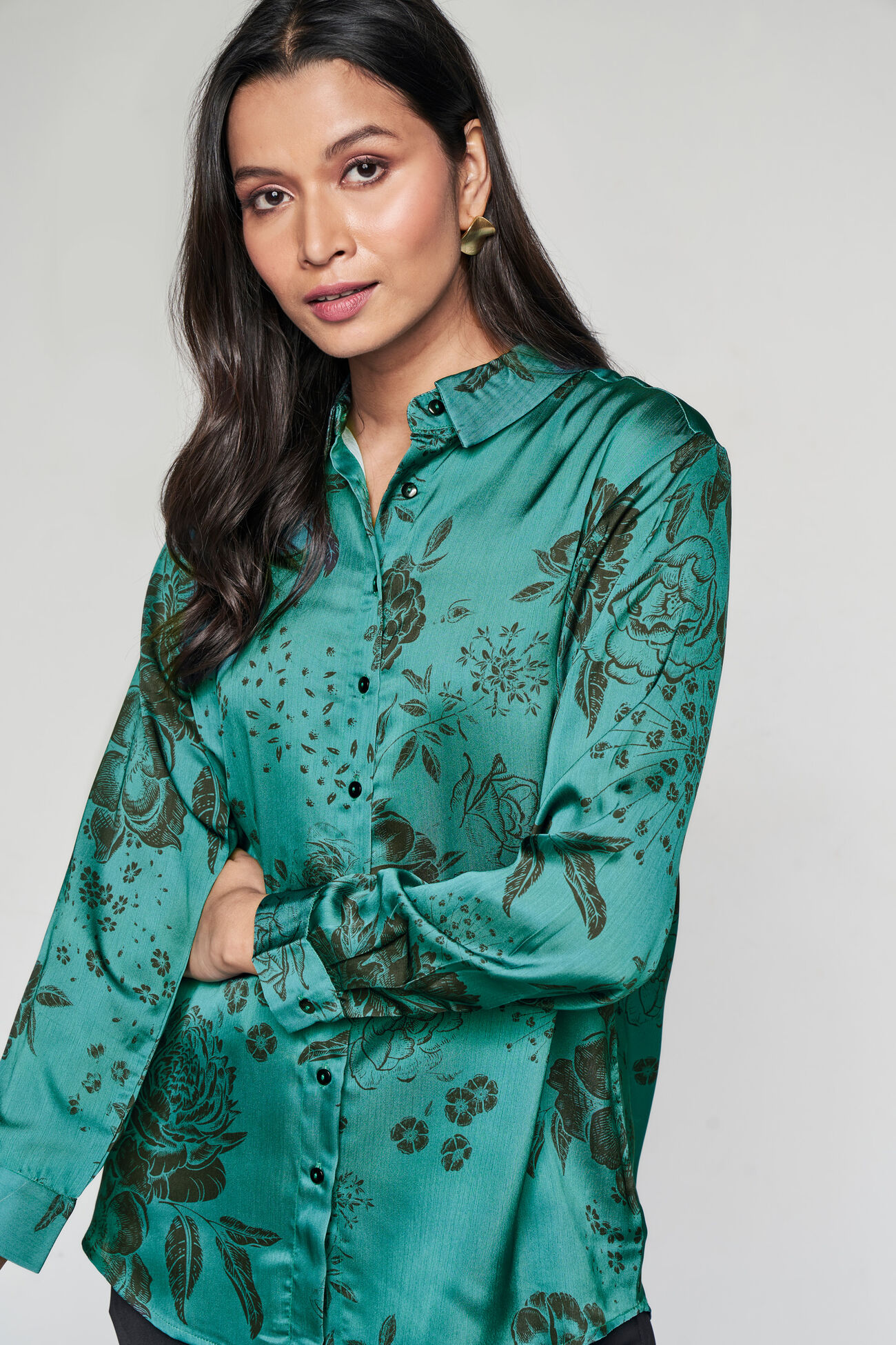 Emerald Enigma Shirt, Black, image 3